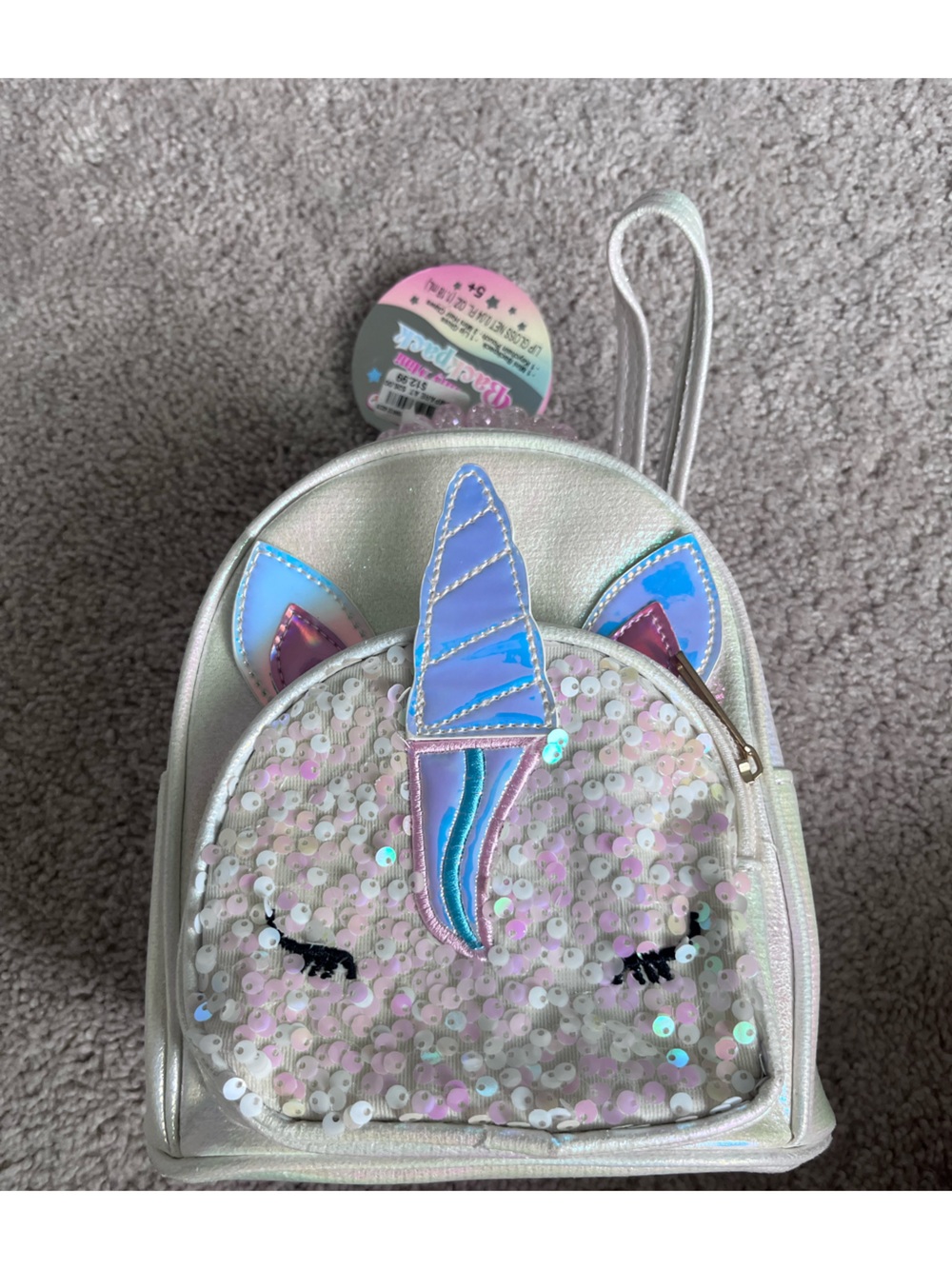 Kids Unicorn Sequin Mini Backpack - Iridescent White
